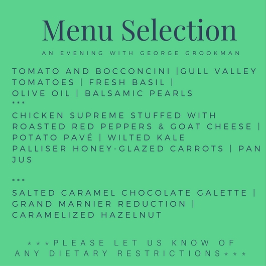 George Brookman Menu